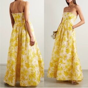 Zimmerman Wonderland Shell Embellished Silk & Linen Maxi Dress (shells removed)